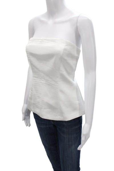 Zara Women Basic Off Shoulder Cotton Sleeveless Blouse White Size M