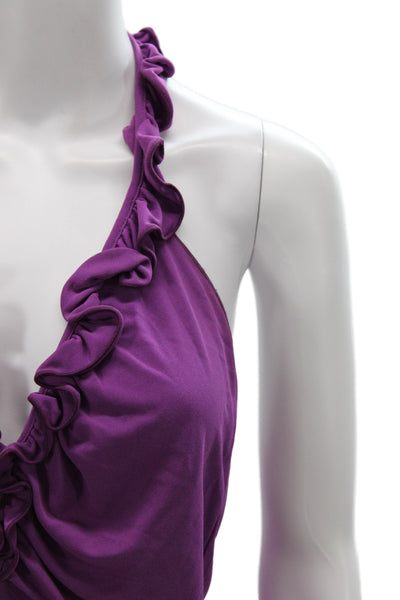 Armani Collezioni Women Jersey Tank Halter Purple Size 10
