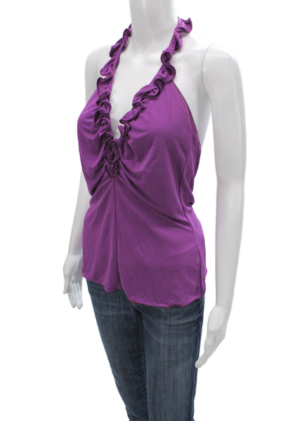 Armani Collezioni Women Jersey Tank Halter Purple Size 10