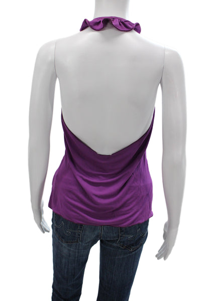 Armani Collezioni Women Jersey Tank Halter Purple Size 10