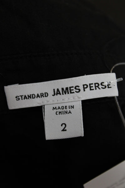 Standard James Perse Women Sleeveless Cotton Button-Up Black Size 2