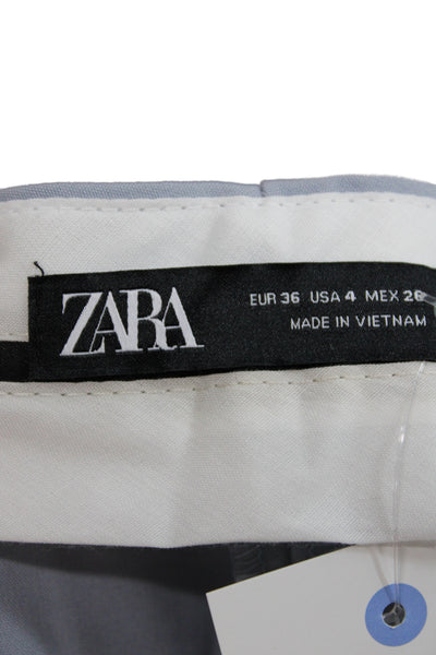 Zara Women Dress Pants Gray Zip Solid Business Casual Size 4