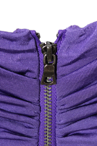 Alice + Olivia Women Maxi Dress Purple Halter Sleeveless Cocktail Size XS