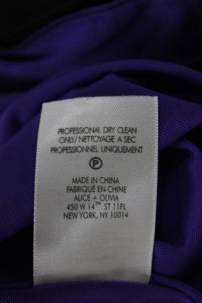 Alice + Olivia Women Maxi Dress Purple Halter Sleeveless Cocktail Size XS