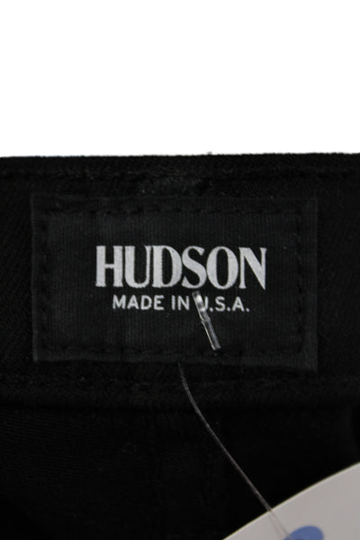 Hudson Women Straight Pencil Black Skirt Button 70% Lyocell Short Size 26