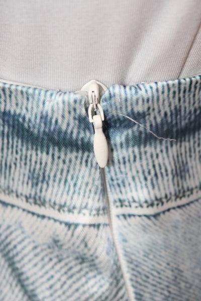 Zara Womens Straight Pencil Blue Button Solid Long Skirt Size S