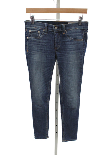Rag & Bone Jean Womens Skinny Blue Jeans Mid Rise Button Size 27