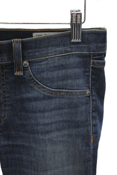 Rag & Bone Jean Womens Skinny Blue Jeans Mid Rise Button Size 27