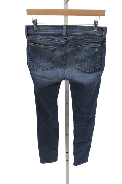 Rag & Bone Jean Womens Skinny Blue Jeans Mid Rise Button Size 27