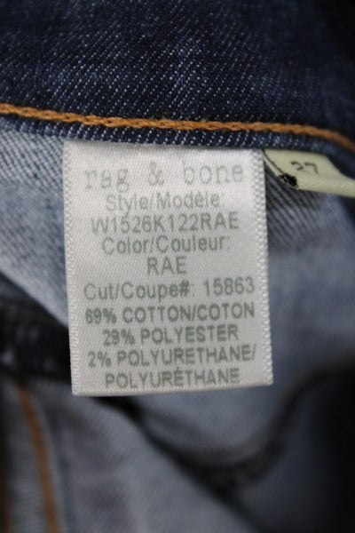 Rag & Bone Jean Womens Skinny Blue Jeans Mid Rise Button Size 27