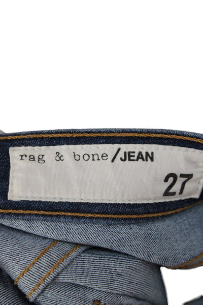 Rag & Bone Jean Womens Skinny Blue Jeans Mid Rise Button Size 27
