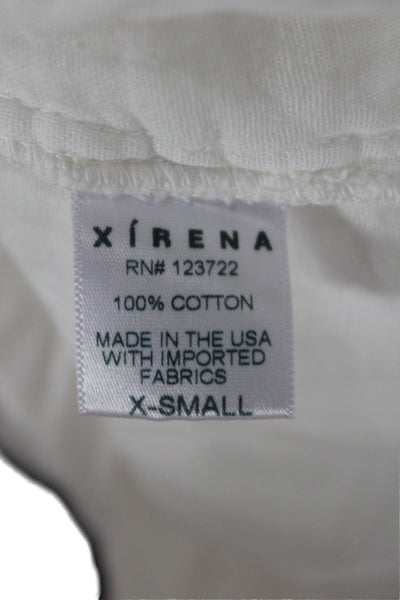 Xirena Womens Maxi Dress White V-Neck Sleeveless Cotton Boho Mid-Calf Size XS