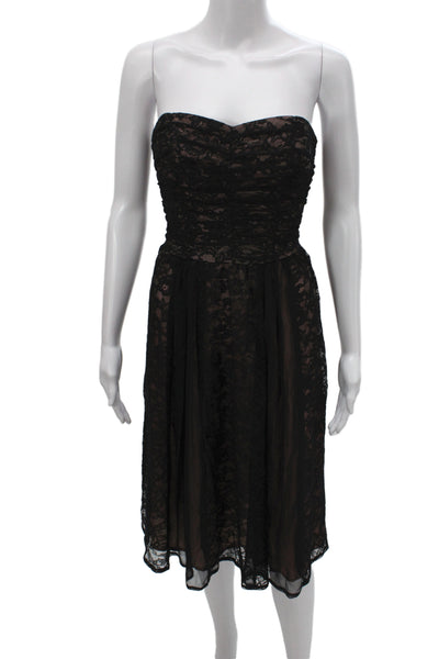 Nanette Lepore Women Fit & Flare Dress Black Sweetheart Sleeveless Short Size 6