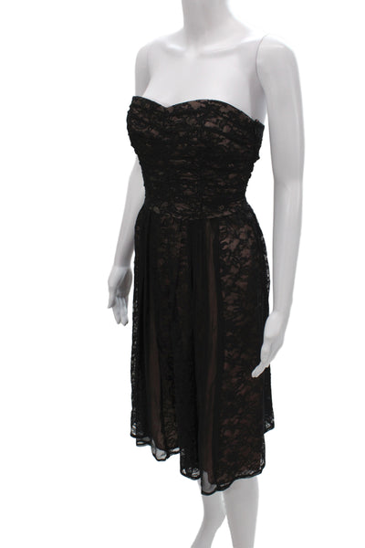 Nanette Lepore Women Fit & Flare Dress Black Sweetheart Sleeveless Short Size 6