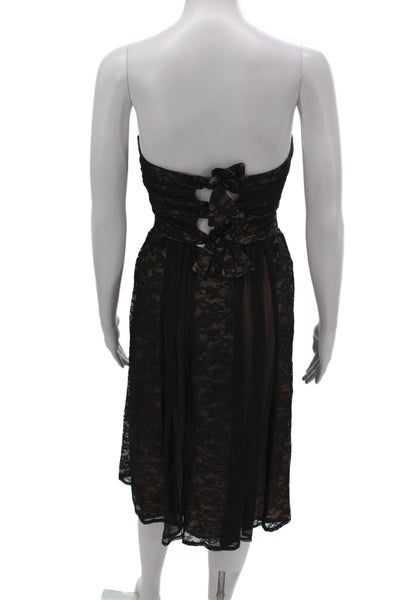 Nanette Lepore Women Fit & Flare Dress Black Sweetheart Sleeveless Short Size 6