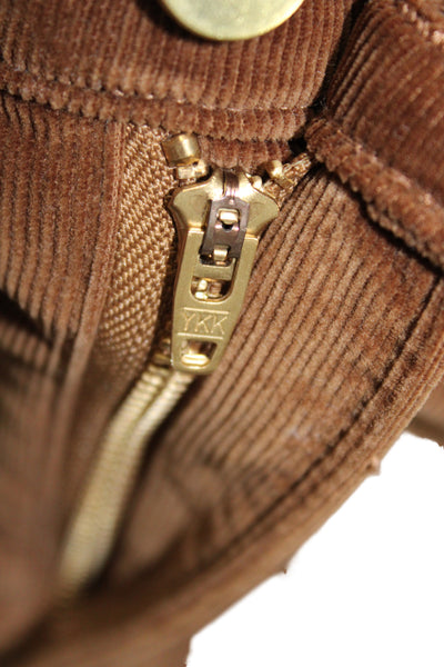Frame Womens Mini Skirt Brown Button Casual 95% Cotton Size 28