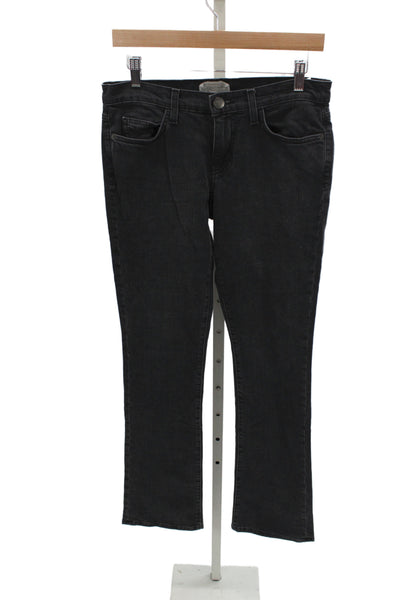 Current/Elliott Womens Black Bootcut Jeans High Rise Cotton 32 Inseam Size 28