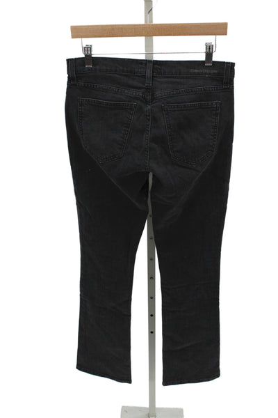 Current/Elliott Womens Black Bootcut Jeans High Rise Cotton 32 Inseam Size 28