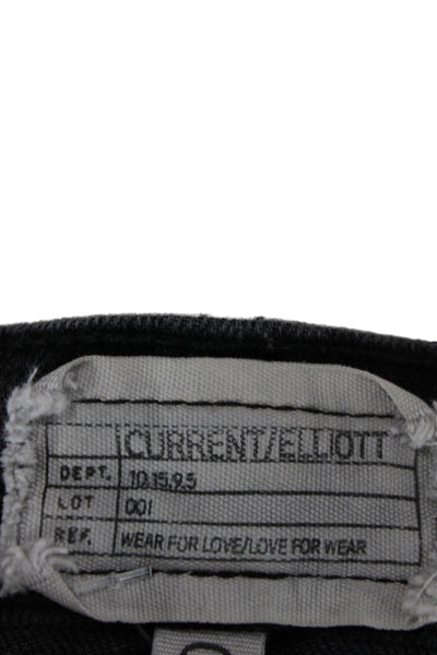 Current/Elliott Womens Black Bootcut Jeans High Rise Cotton 32 Inseam Size 28