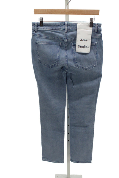 ACNE Studios Women High Rise Straight Jeans Blue Cotton Button Size 30