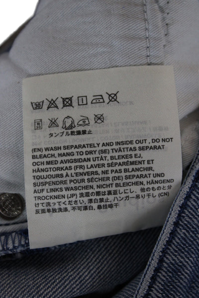 ACNE Studios Women High Rise Straight Jeans Blue Cotton Button Size 30