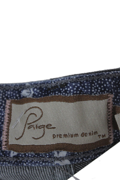 Paige Womens Gray Straight Jeans High Rise Embroidered Cotton Inseam 34 Size 29