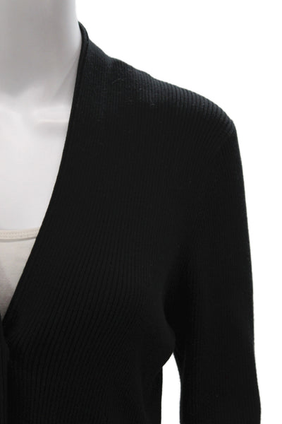 Theory Womens Cardigan V Neck Long Sleeve Black Size L