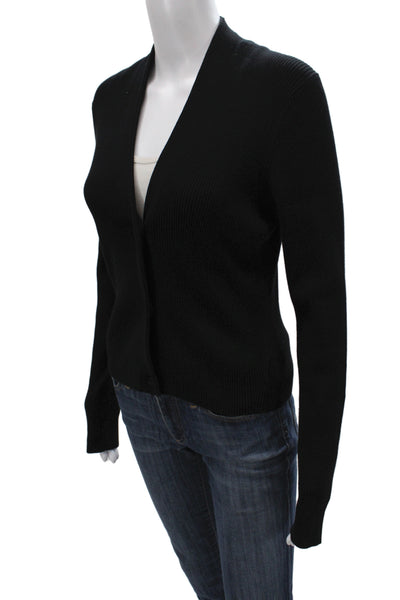 Theory Womens Cardigan V Neck Long Sleeve Black Size L
