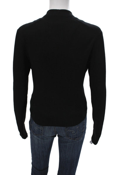 Theory Womens Cardigan V Neck Long Sleeve Black Size L