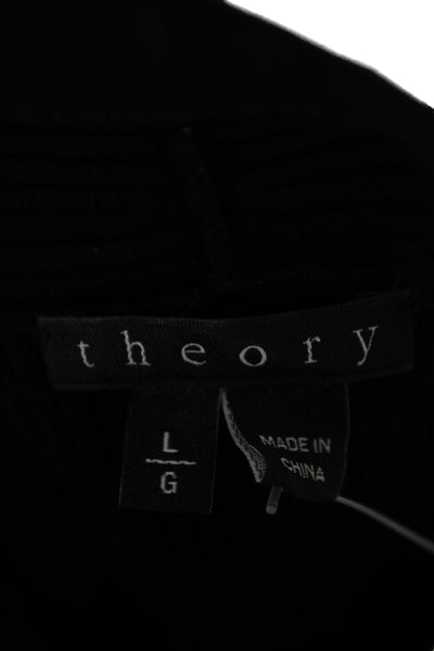 Theory Womens Cardigan V Neck Long Sleeve Black Size L