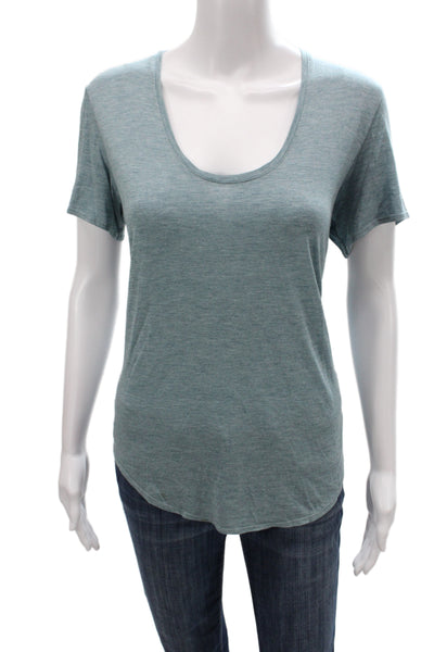 Helmut Lang Womens Basic Blue Scoop Neck Short Sleeve T-Shirt Size L