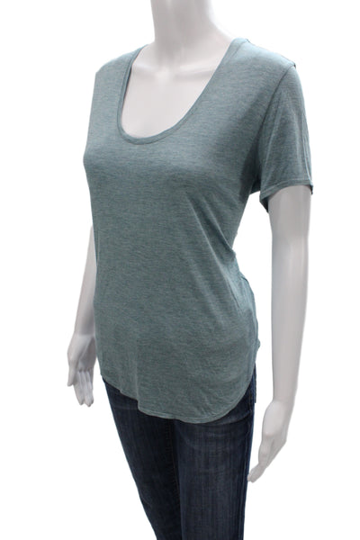 Helmut Lang Womens Basic Blue Scoop Neck Short Sleeve T-Shirt Size L