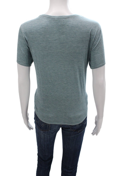 Helmut Lang Womens Basic Blue Scoop Neck Short Sleeve T-Shirt Size L