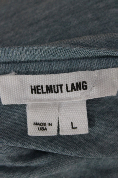 Helmut Lang Womens Basic Blue Scoop Neck Short Sleeve T-Shirt Size L