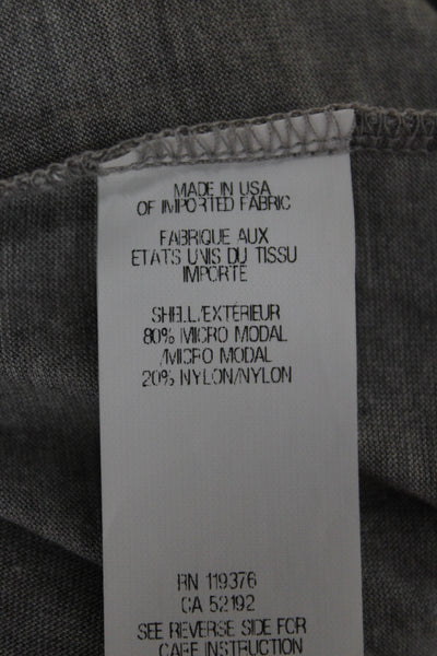 Helmut Lang Womens Gray Scoop Neck Basic Tee Short Sleeve Micro Modal Size L