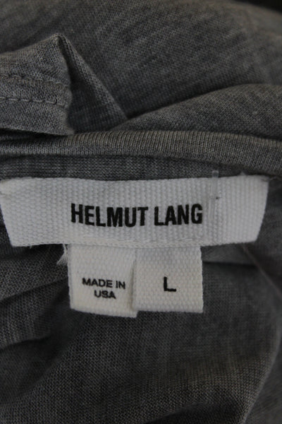 Helmut Lang Womens Gray Scoop Neck Basic Tee Short Sleeve Micro Modal Size L