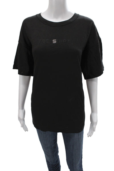 Sonia Rykiel Women Basic Black Short Sleeve Crew Neck T-Shirt Size M