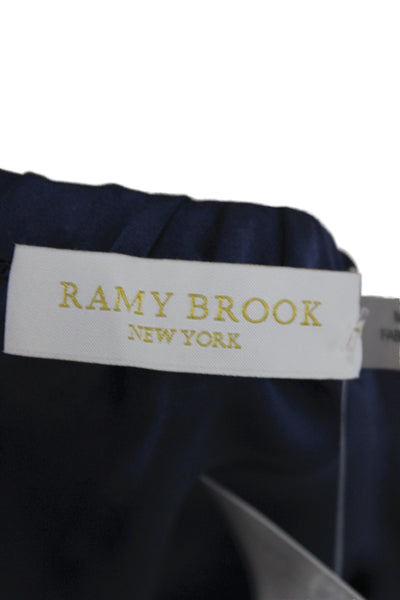 Ramy Brook Women One Shoulder Long Sleeve Blue Basic Blouse Size S