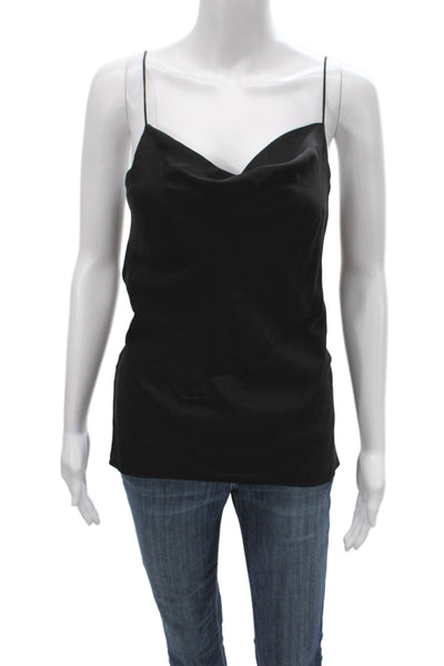 Theory Women Camisole Black Silk Cowl Neck Sleeveless Evening Size M