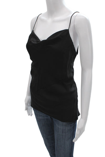 Theory Women Camisole Black Silk Cowl Neck Sleeveless Evening Size M