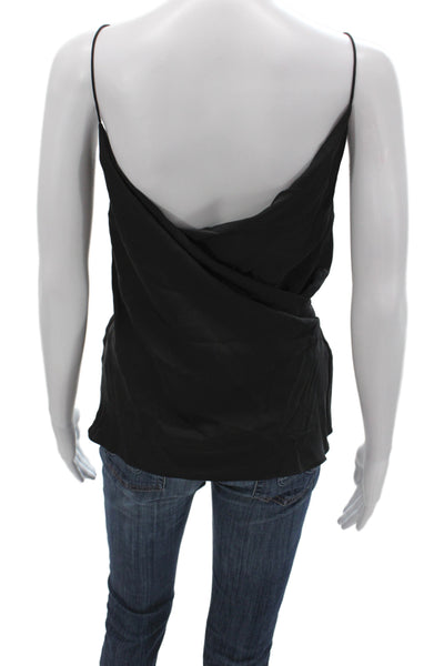 Theory Women Camisole Black Silk Cowl Neck Sleeveless Evening Size M
