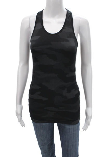 Athleta Womens Basic Camo Tank Black Scoop Neck Sleeveless Size XS