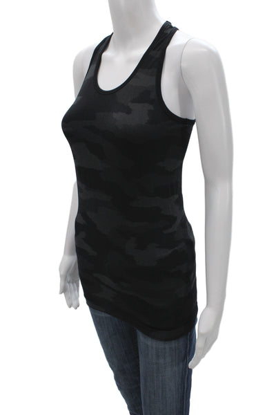 Athleta Womens Basic Camo Tank Black Scoop Neck Sleeveless Size XS