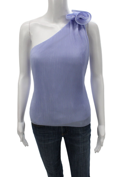 Milly Womens Basic One Shoulder Tank Purple Polyester Sleeveless Size S