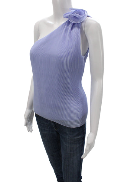 Milly Womens Basic One Shoulder Tank Purple Polyester Sleeveless Size S