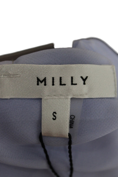 Milly Womens Basic One Shoulder Tank Purple Polyester Sleeveless Size S