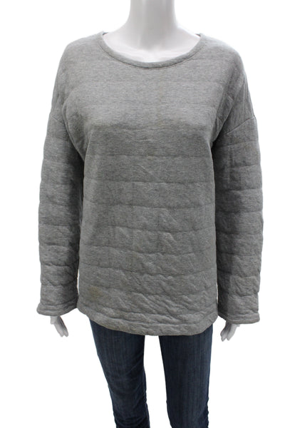 Eileen Fisher Womens Basic Gray Pullover Tee Longsleeve Size L