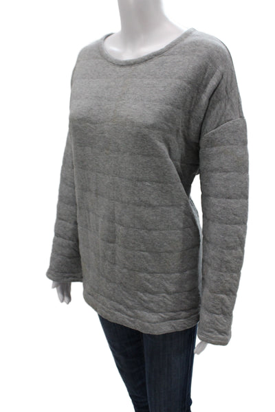 Eileen Fisher Womens Basic Gray Pullover Tee Longsleeve Size L
