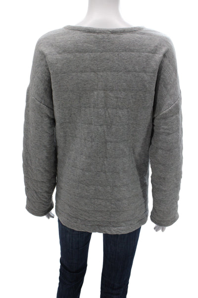 Eileen Fisher Womens Basic Gray Pullover Tee Longsleeve Size L