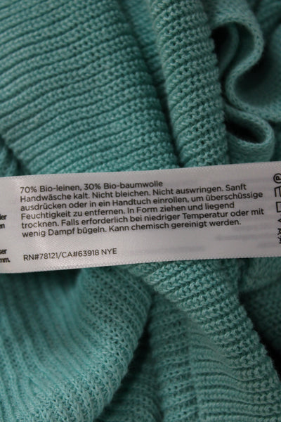Eileen Fisher Womens Sleeveless Pullover Sweater Green Organic Linen Size L